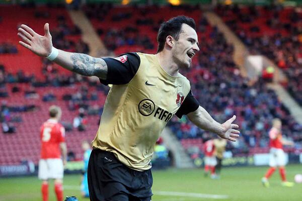 Dagnall celebrates his first of two goals for Orient